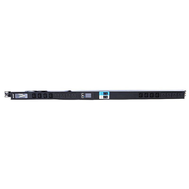 16 salidas IEC C13 C19 y enchufes estadounidenses 1.5U disyuntor magnético líquido Vertical TCP/IP estante PDU inteligente